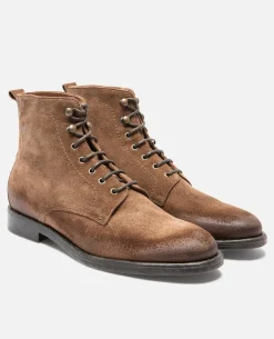 MILITANT 5  Bottines à Lacets Croûte velours Marron Homme