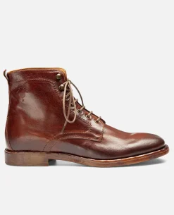 MILITANT 67 Bottines à Lacets Cuir Marron Homme