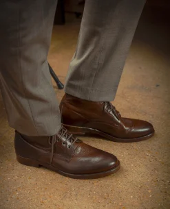 MILITANT 67 Bottines à Lacets Cuir Marron Homme