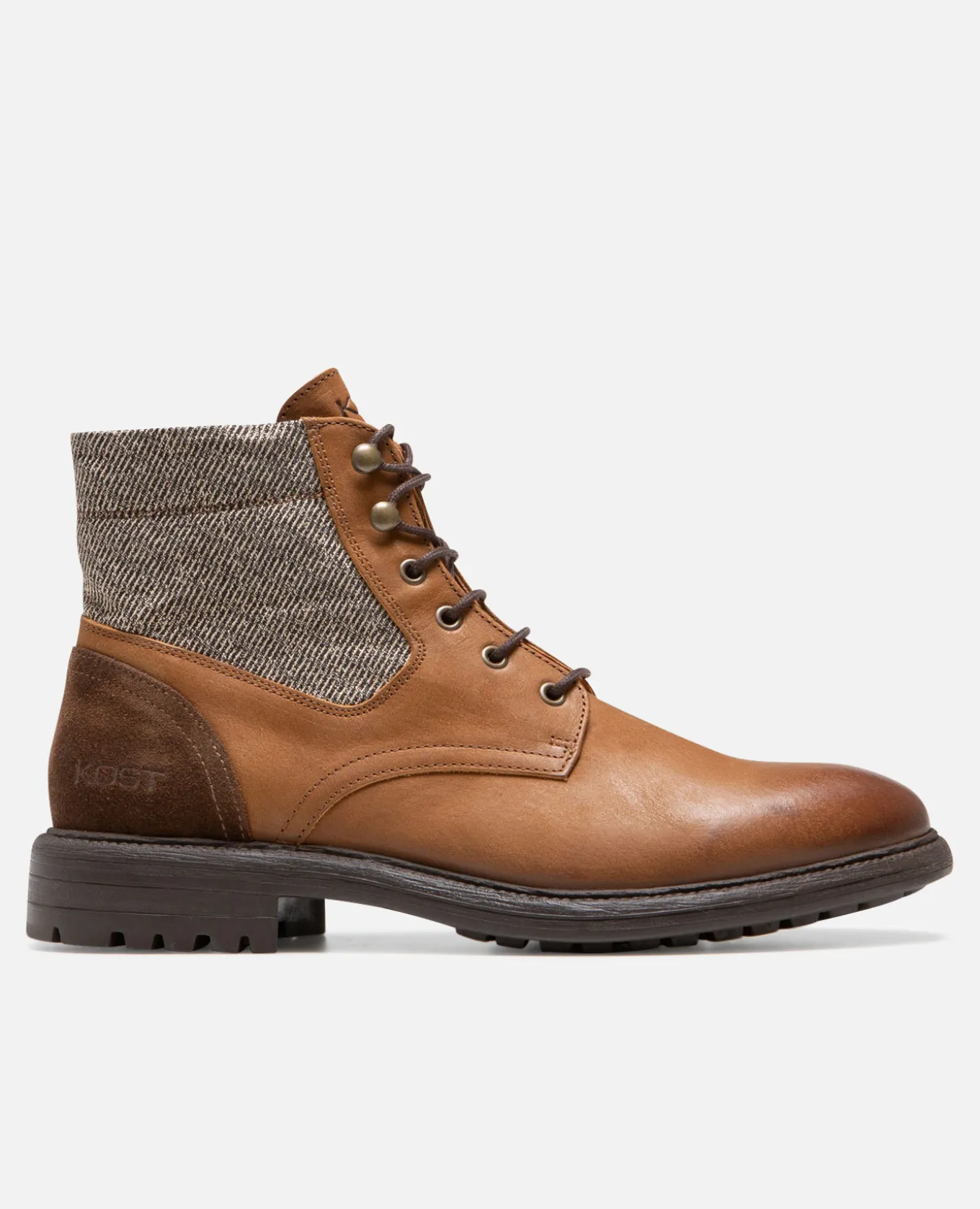 MYSTIK B VGT Boots cuir tannage végétal et textile cognac