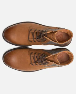 MYSTIK B VGT Boots cuir tannage végétal et textile cognac