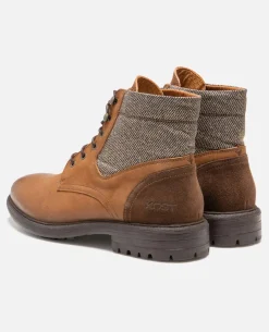 MYSTIK B VGT Boots cuir tannage végétal et textile cognac