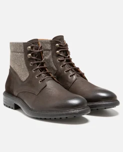 MYSTIK B VGT  Boots cuir tannage végétal et textile chataigne