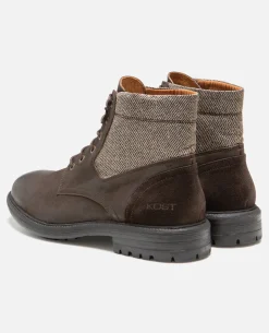 MYSTIK B VGT Boots cuir tannage végétal et textile chataigne
