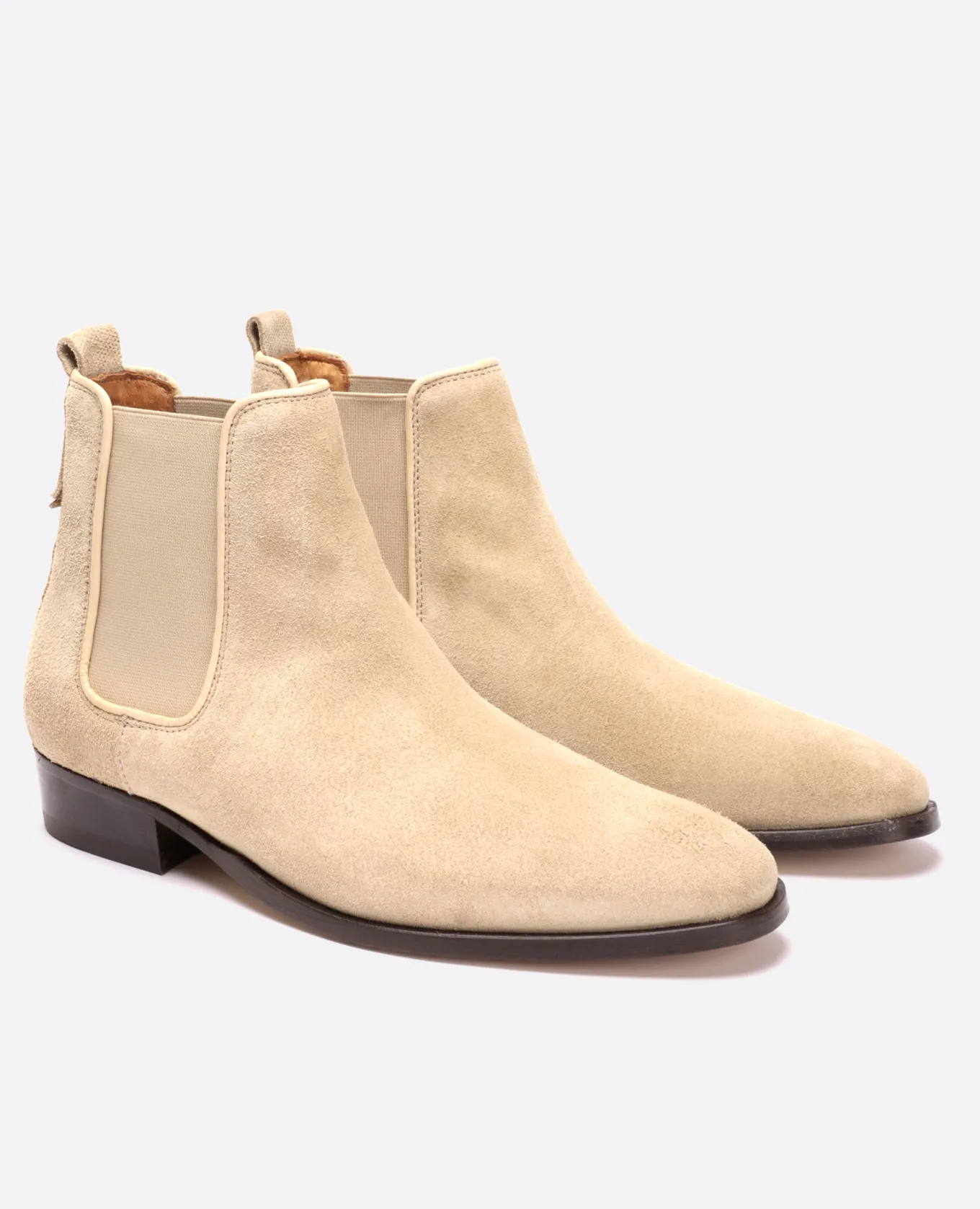 NANCY 5 Chelsea boots Croûte velours Beige Femme