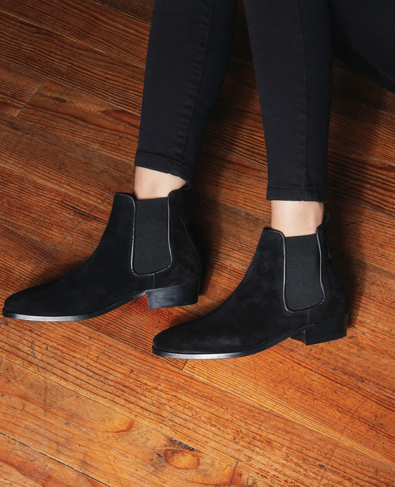 NANCY 5 Chelsea boots Croûte velours Noir Femme