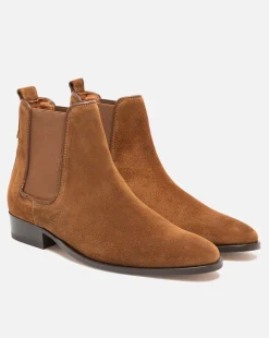NANCY 5  Chelsea boots Croûte velours Marron Femme