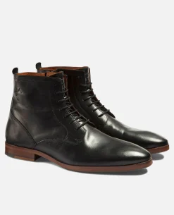NICHE1  Boots Cuir Tannage Végétal Noir Homme