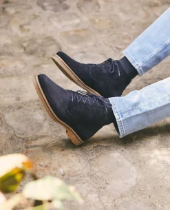 RISE  Boots cuir suède marine