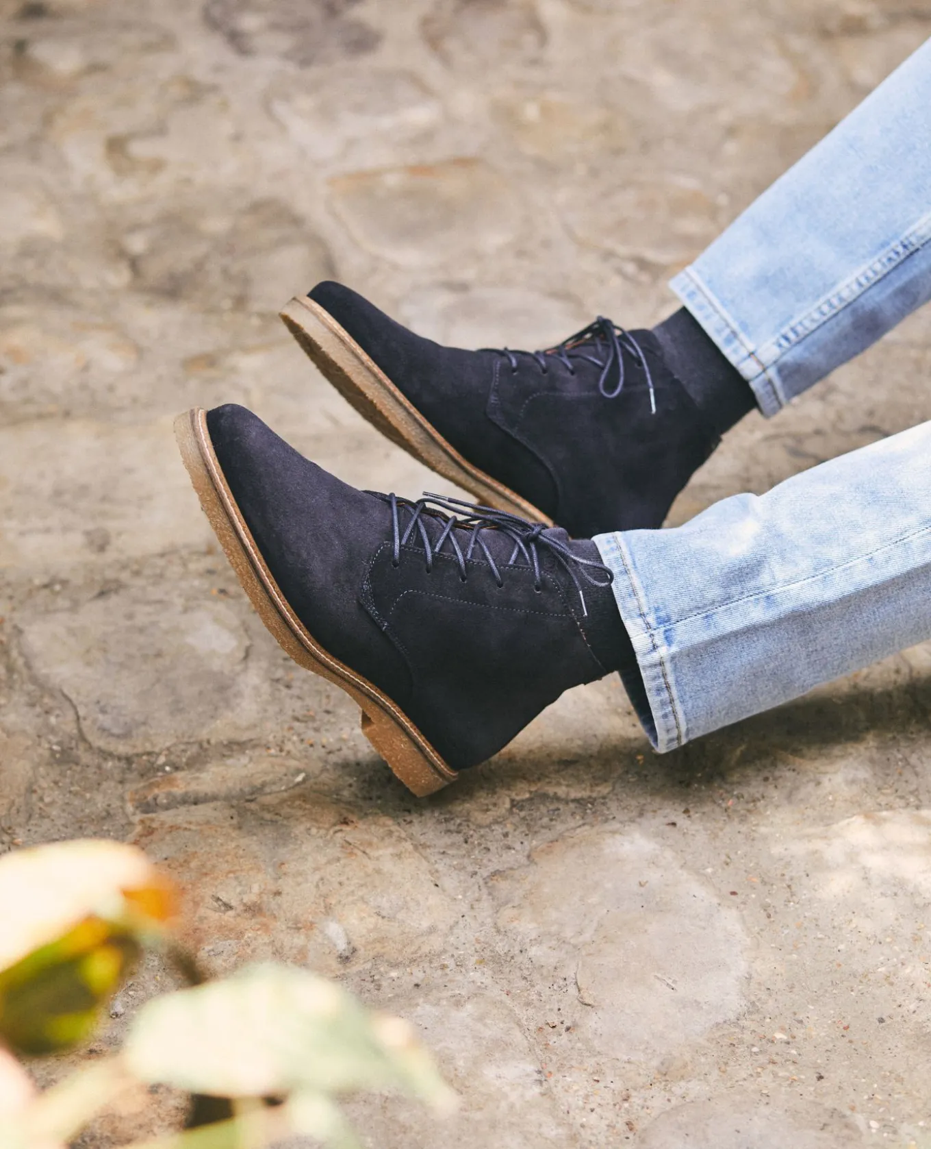 RISE Boots cuir suède marine