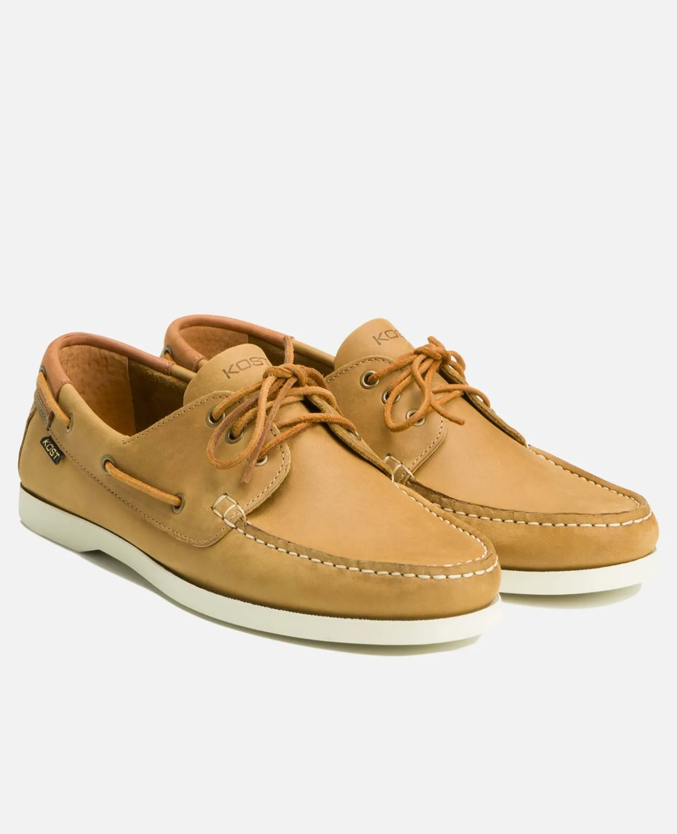 RIVIERA N BIO Chaussures bateau cuir nubuck Moutarde Homme