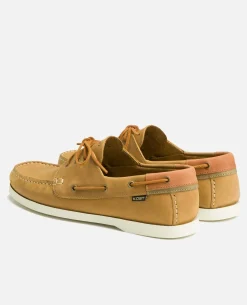 RIVIERA N BIO Chaussures bateau cuir nubuck Moutarde Homme