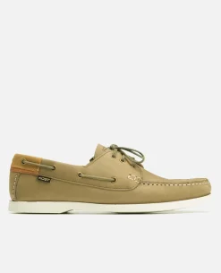 RIVIERA N BIO  Chaussures bateau cuir nubuck Kaki Homme