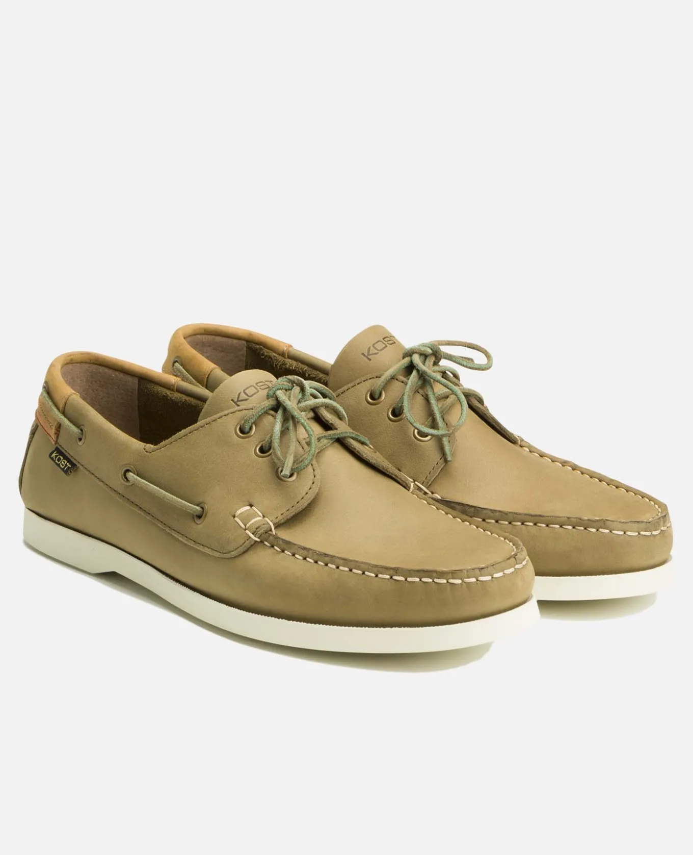 RIVIERA N BIO Chaussures bateau cuir nubuck Kaki Homme