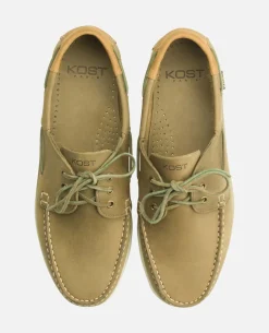 RIVIERA N BIO Chaussures bateau cuir nubuck Kaki Homme