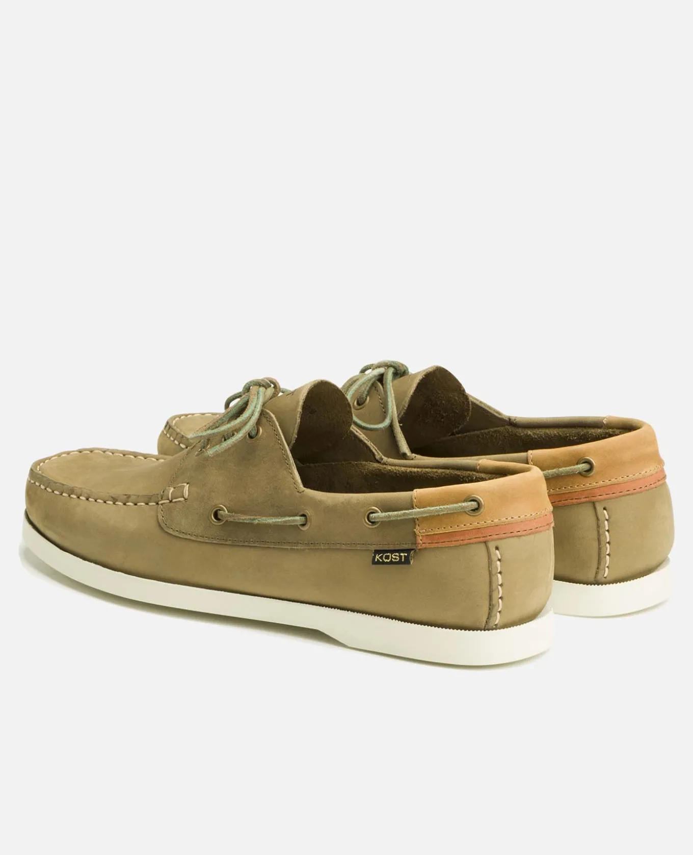 RIVIERA N BIO Chaussures bateau cuir nubuck Kaki Homme