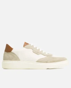 SNOOZE T Sneakers Croûte Velours Textile Gris Ecru Homme