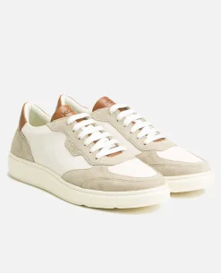 SNOOZE T  Sneakers Croûte Velours Textile Gris Ecru Homme
