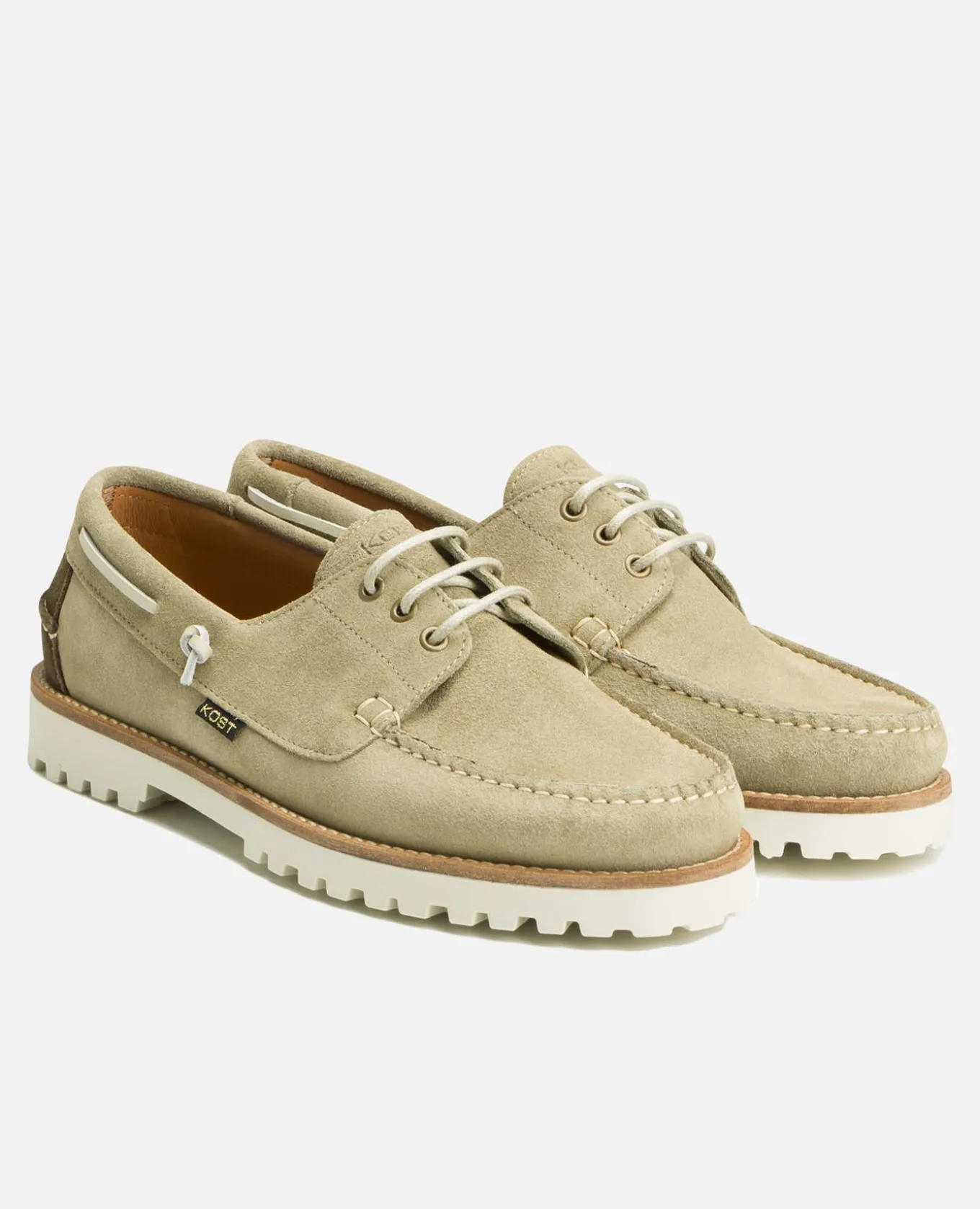 STONE V Chaussures Bateau Croûte Velours Vert Homme