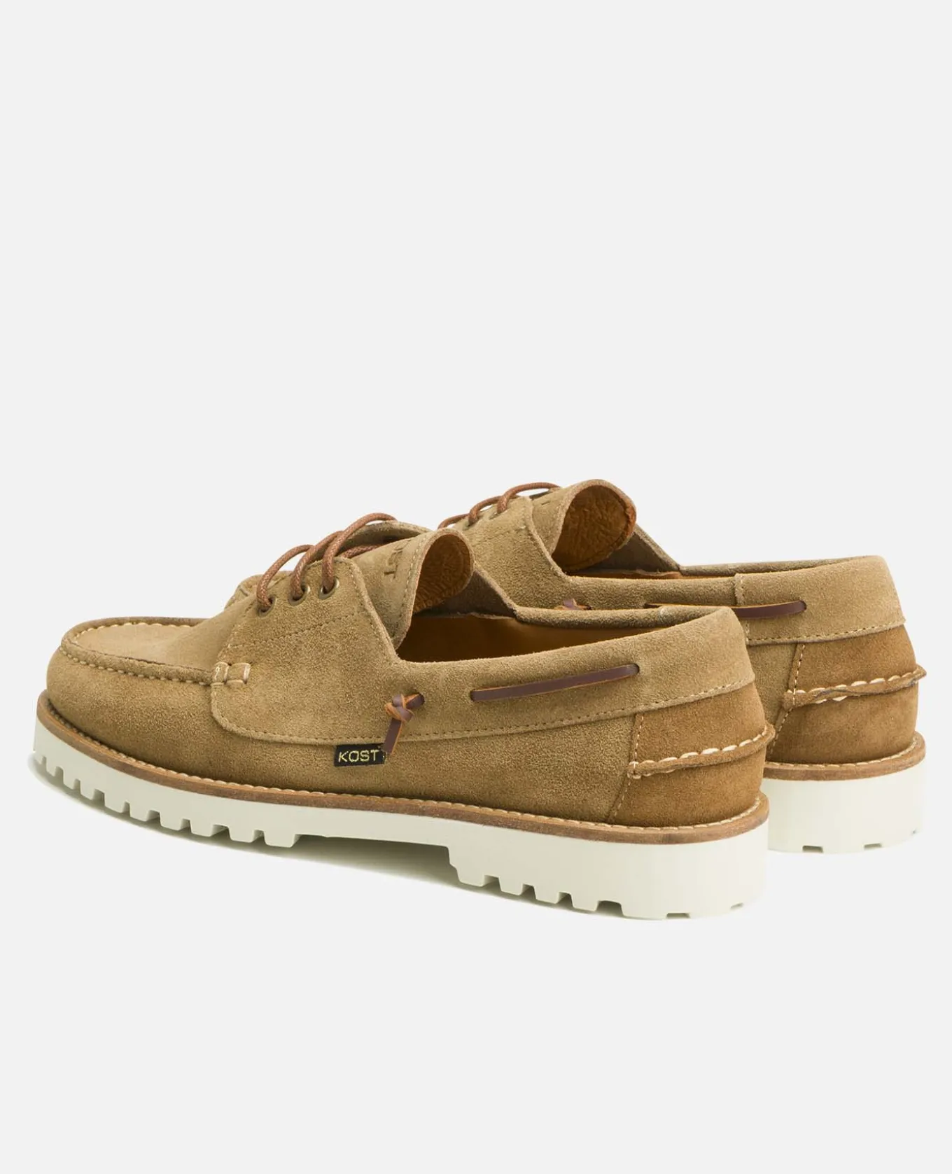 STONE V Chaussures Bateau Croûte Velours Taupe Homme