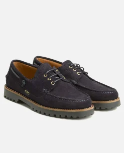 STONE V  Chaussures Bateau Croûte Velours Marine Homme