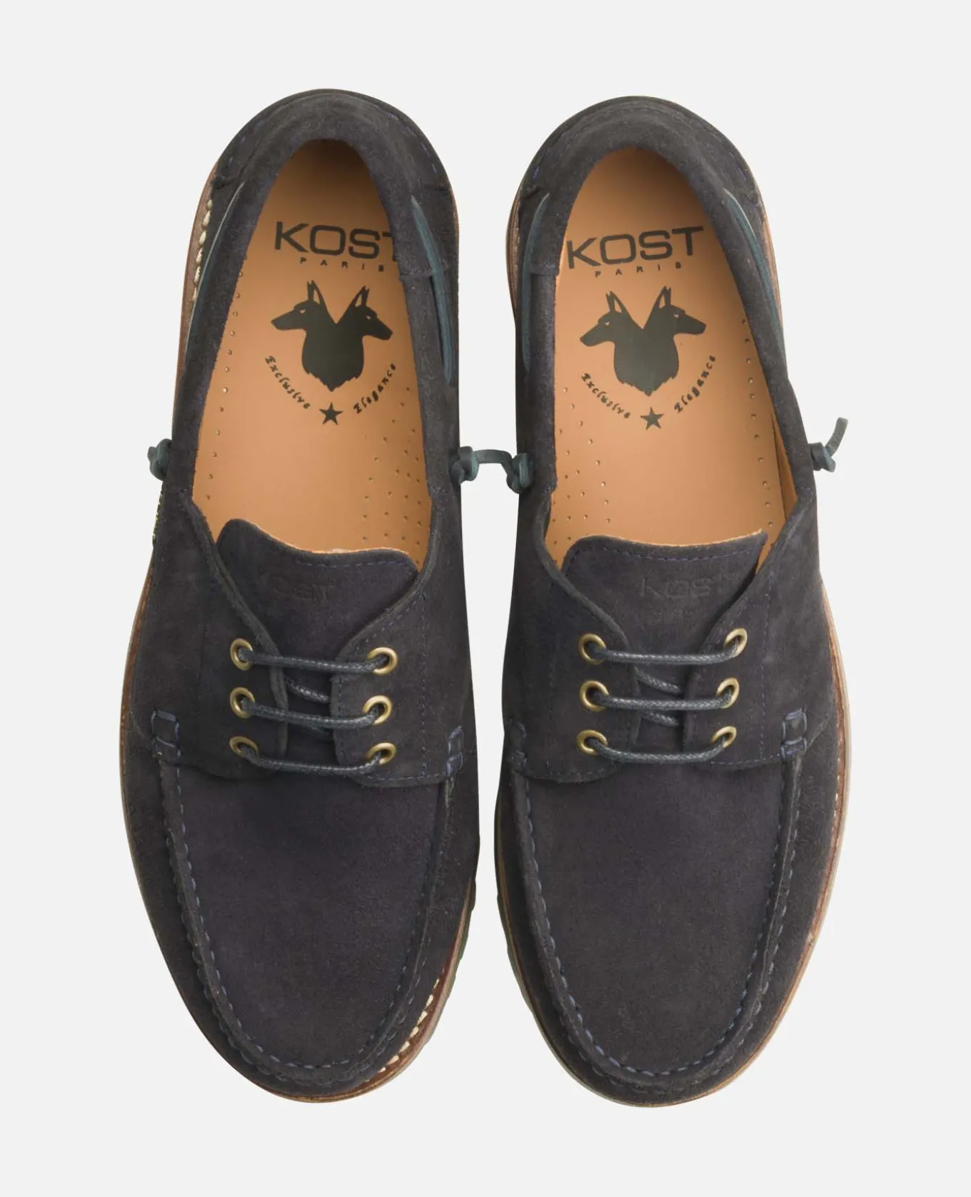 STONE V Chaussures Bateau Croûte Velours Marine Homme