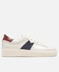 SWANKY F Sneakers cuir Ecru Marine