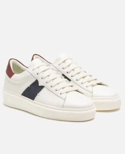 SWANKY F  Sneakers cuir Ecru Marine