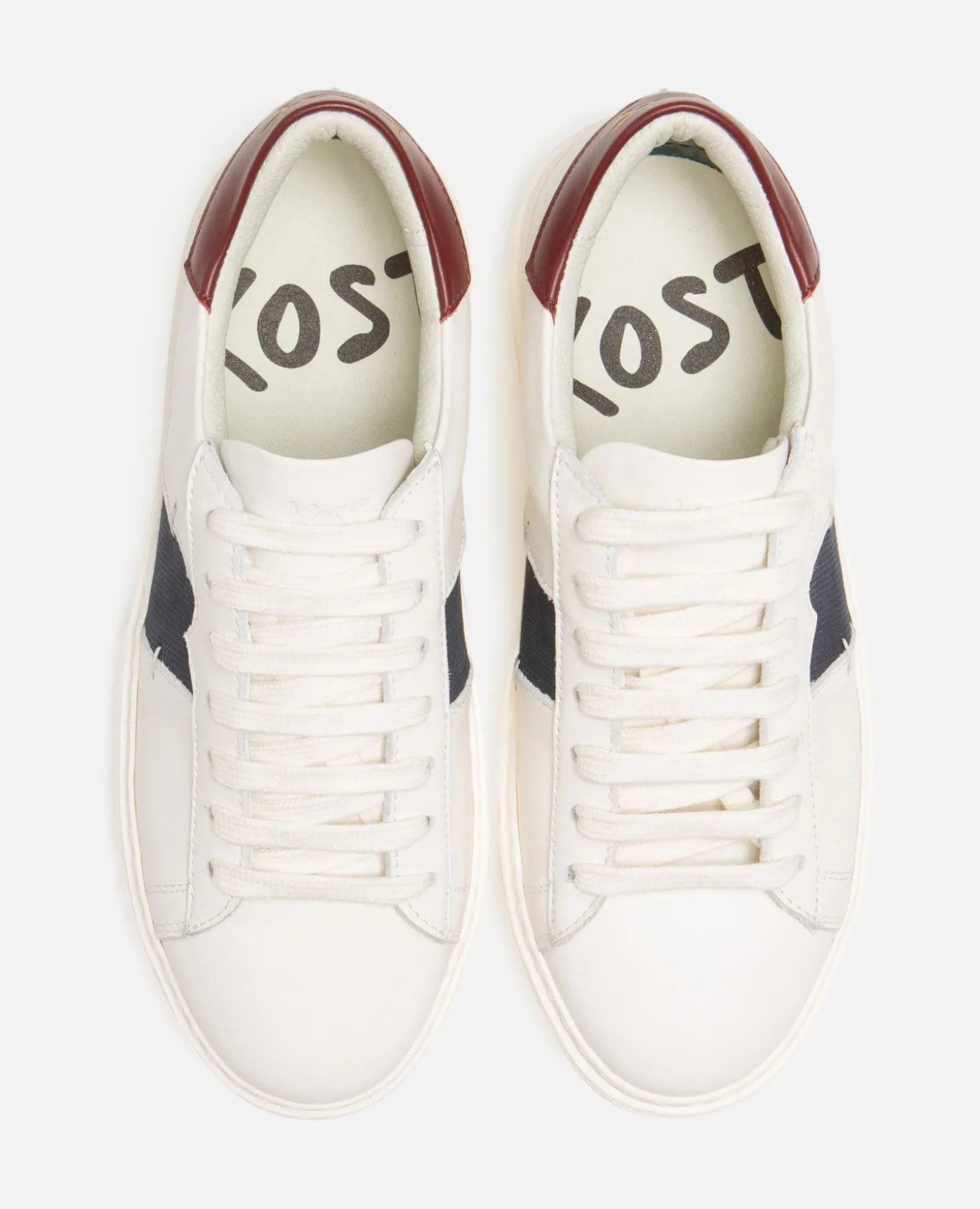 SWANKY F Sneakers cuir Ecru Marine