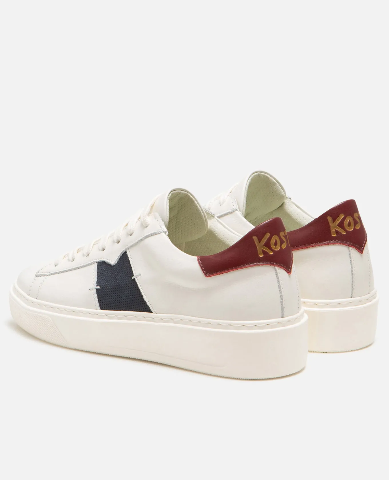SWANKY F Sneakers cuir Ecru Marine