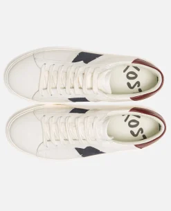 SWANKY Sneakers cuir Ecru Marine