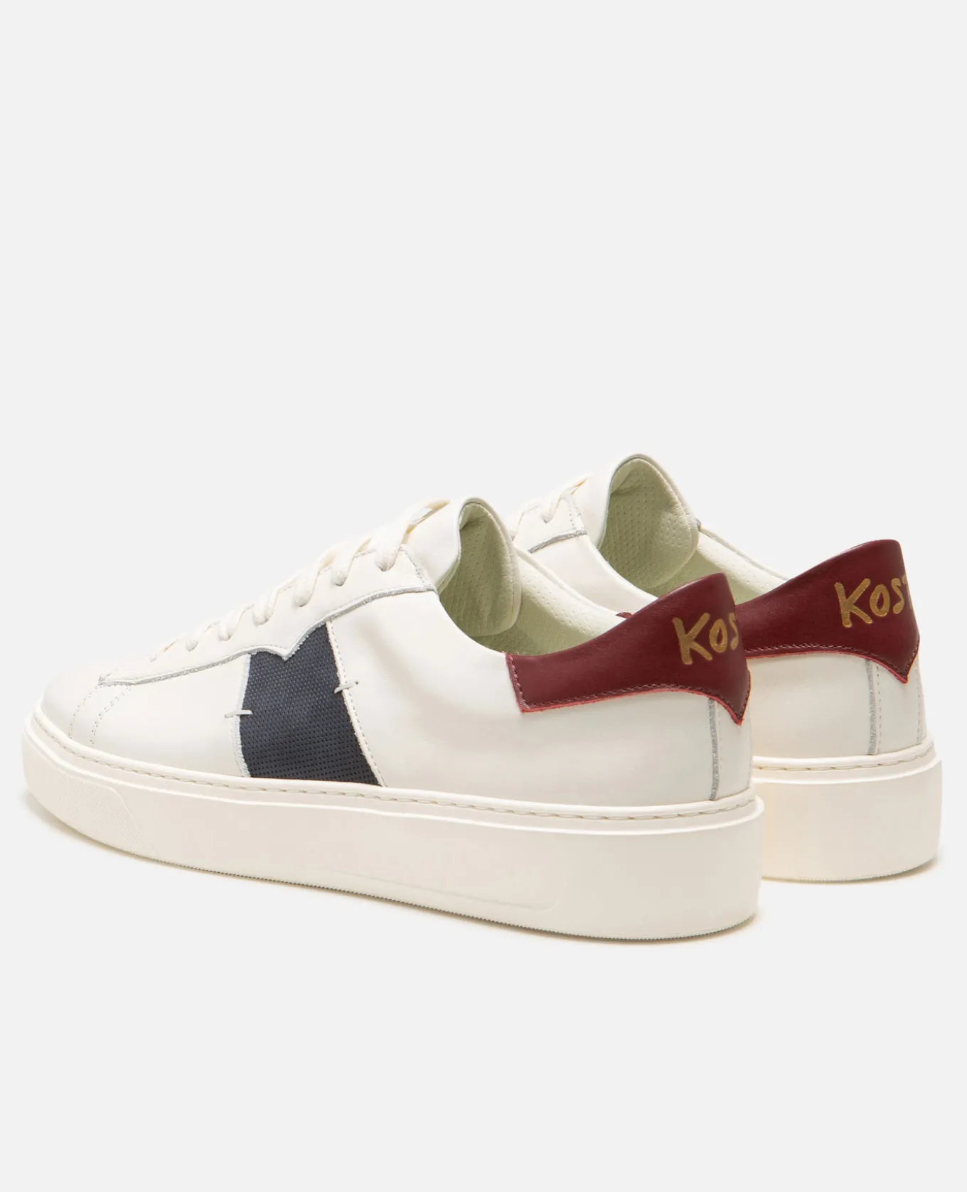 SWANKY Sneakers cuir Ecru Marine