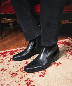 TRAVIS 73 Boots à talons Cuir Noir Homme