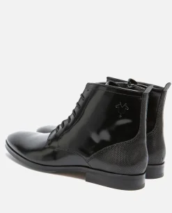 UNKIND Boots Cuir Noir Homme