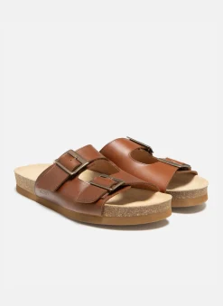WAVE F PL  Sandales à boucles cuir cognac Femme