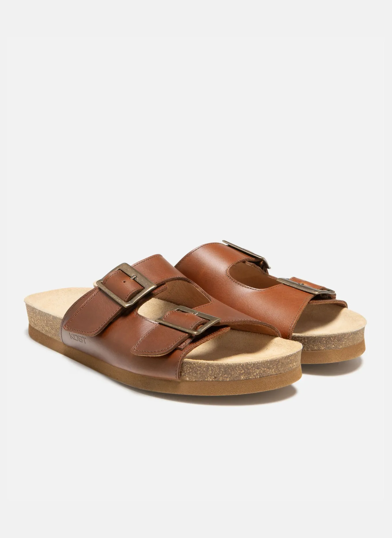 WAVE F PL Sandales à boucles cuir cognac Femme