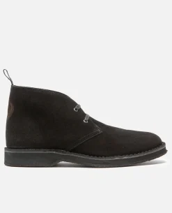 WISE M Desert Boots Croûte velours Noir Homme