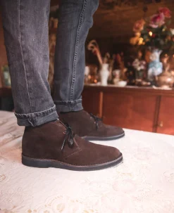 WISE M Desert Boots Croûte velours Marron Homme
