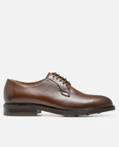 ZELA Derbies style chic vintage cuir chataigne